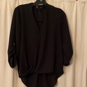 All Saints Chic Black Drape Blouse